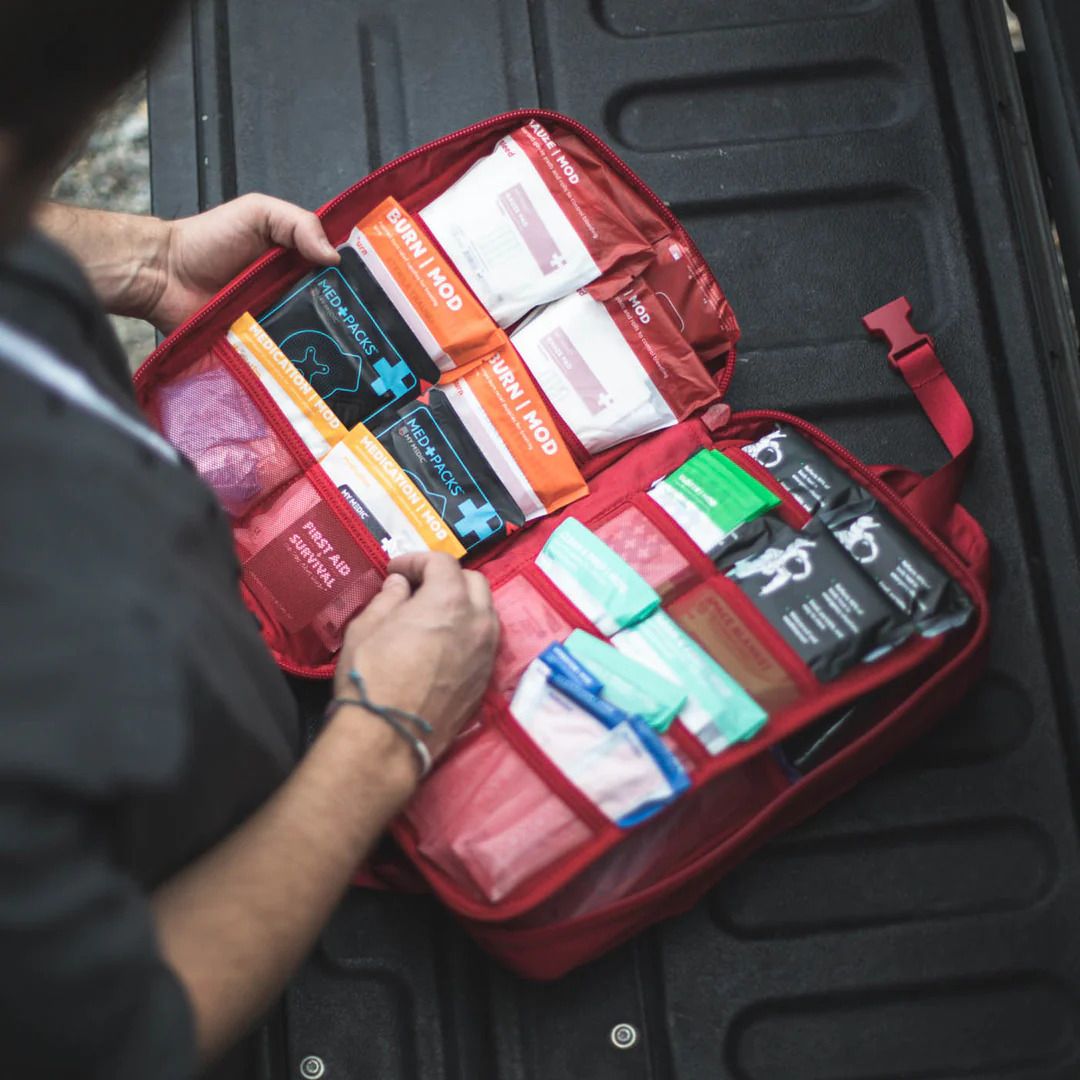 Open kit in back of truck