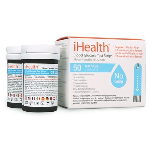 Box of 2 vials of iHealth Blood Glucose Test Strips