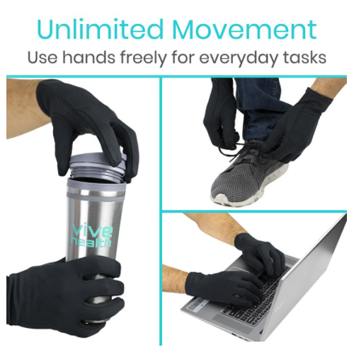 Gloves do not limit mobility, letting wearers tie shoes, type, and more.