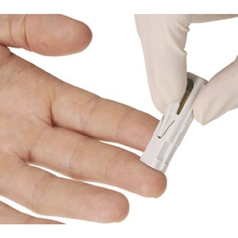 Lancet Being Used on Finger