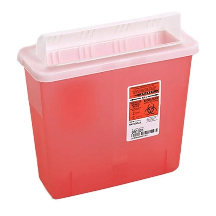 5 Quart Transparent Red SharpSafety Sharps Container Open Lid - 851301