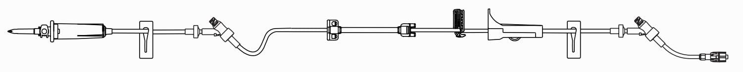 Infusomat Space IV Pump Set, 2 Ports 120 Inch w/o Flow Regulator - 490102