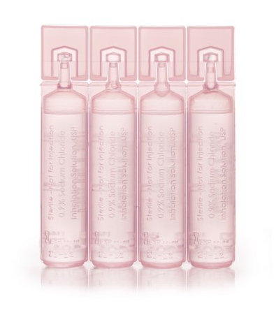 McKesson Inhalation Solution in four pink dose vials