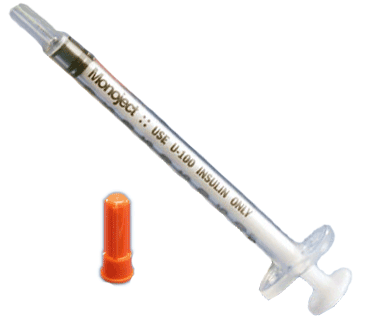 1 mL Insulin Syringe by Monoject