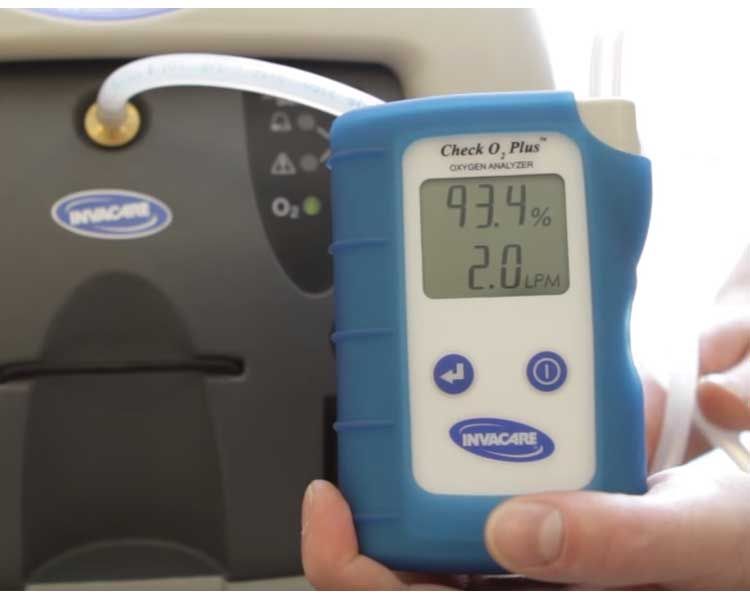 Handheld Device Showing Product Use with a Home Concentrator