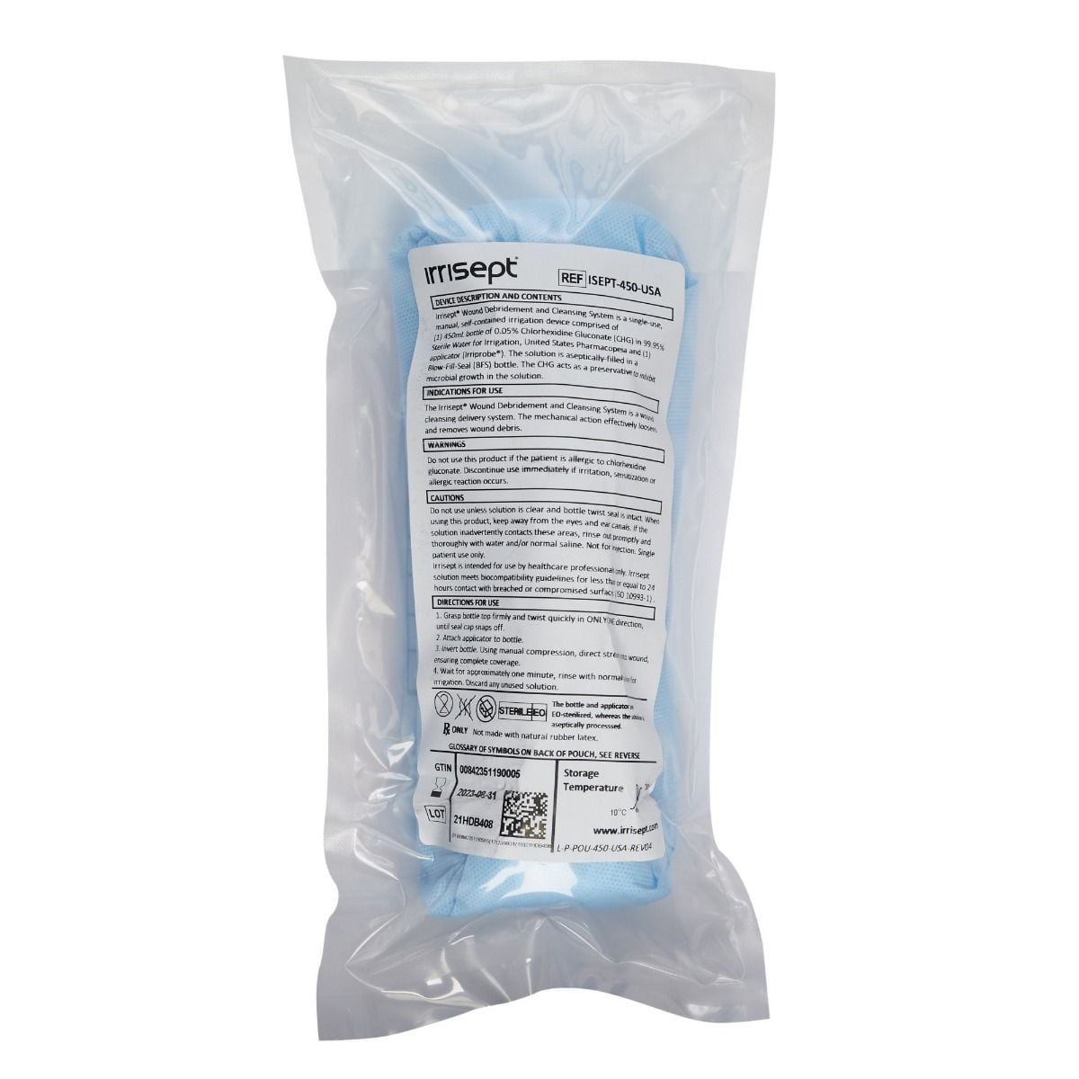 Irrisept Chlorhexidine in Sterile Water Packaging