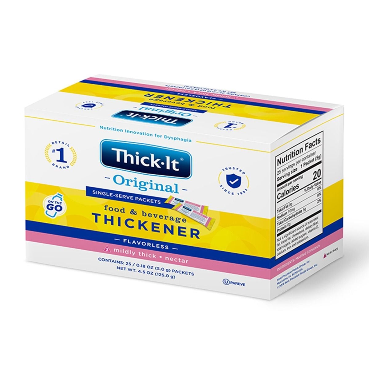 Food and Beverage Thickener Thick-It® Original 5 Gram Individual Packet Unflavored Powder IDDSI Level 2 Mildly Thick (J589-LE800)