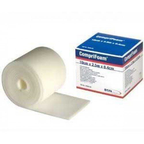 Image 1 of CompriFoam Bandage 7529400 | 10 cm x 2.5 m x 0.4 cm, White Foam by BSN