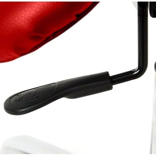 Adjusting handle on red seat