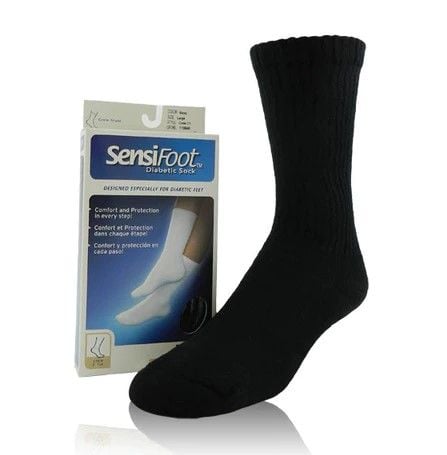 SensiFoot crew socks, black