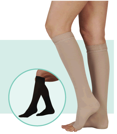 Image 3 of Juzo Soft 20-30, 30-40 mmHg 2001 & 2002 Knee High Unisex Compression Socks  