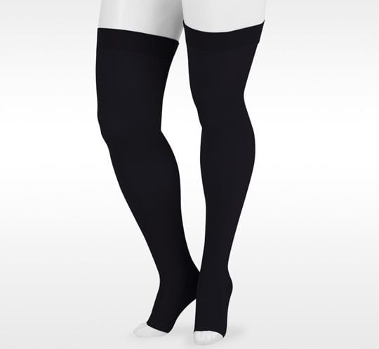Juzo 3512AG Dynamic 30-40 mmHg Open Toe Short Thigh High Compression Stockings