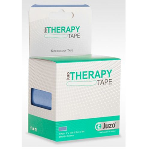A single roll of blue Juzo Therapy Tape in its packaging.