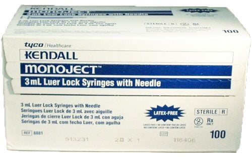 Image 6 of 3 mL Syringes with Needle by Monoject