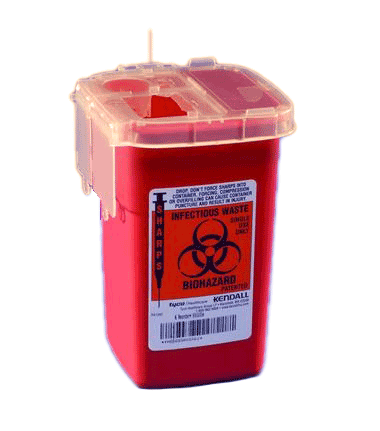1 Quart Red Sharpsafety Sharps Container for Phlebotomy 8900SA