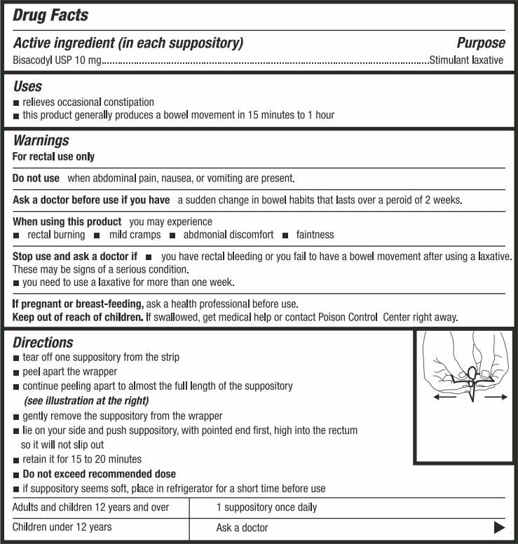 Health Star Bisacodyl Suppository Label