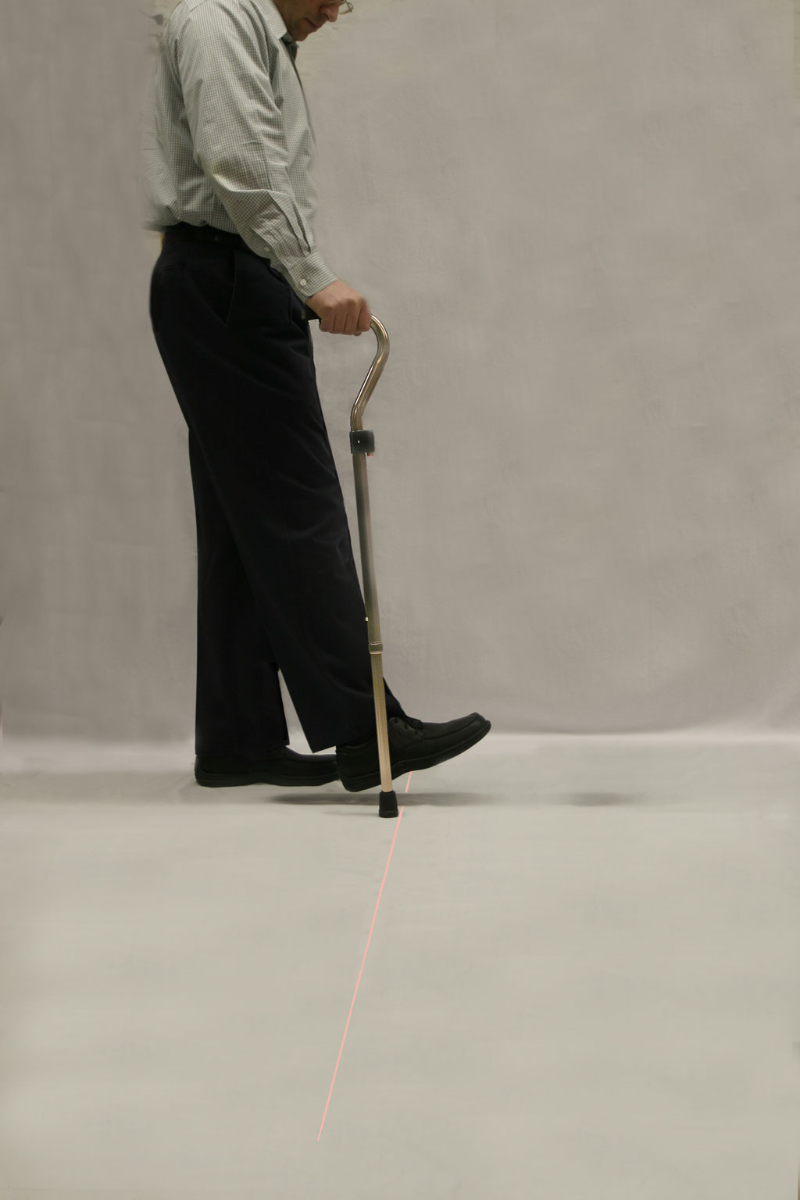 Man Using U-Step LaserCane