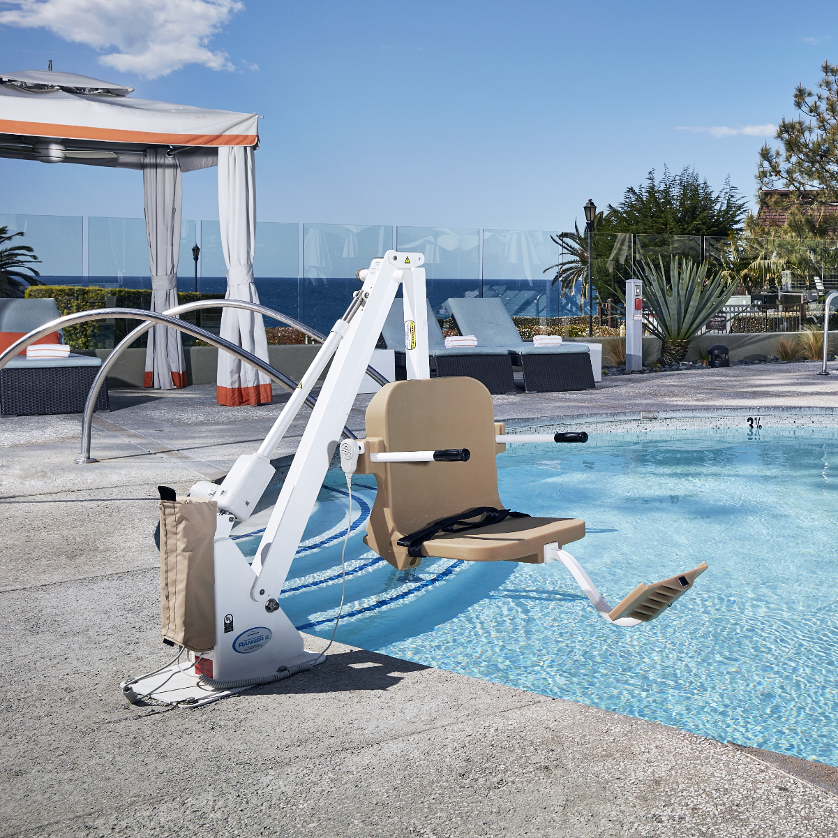 Lift next to the pool