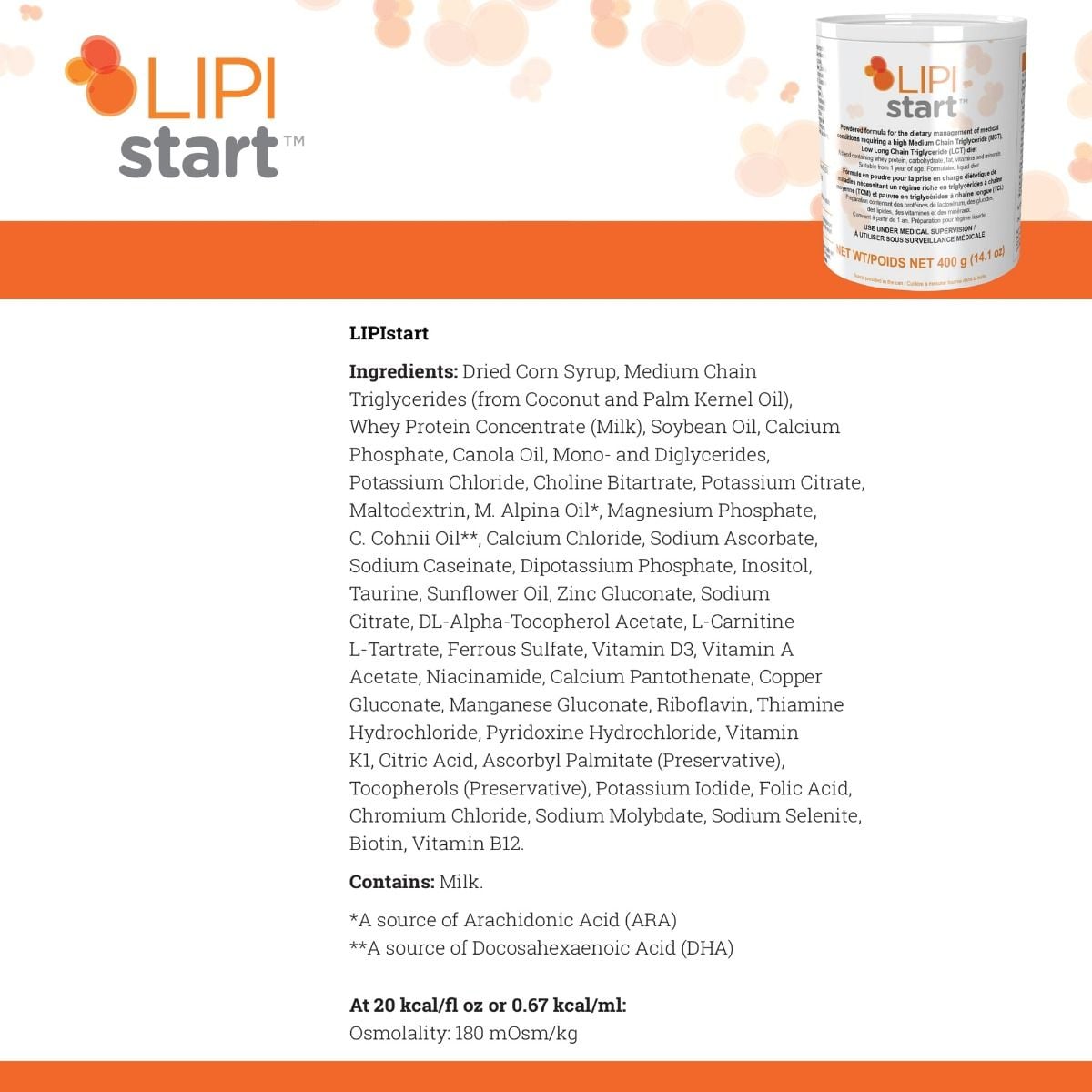 LIPIstart ingredients list