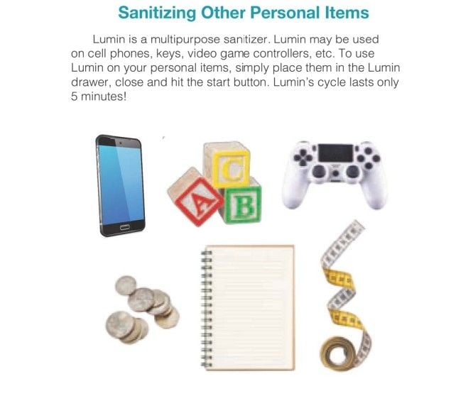 sanitizes personal items