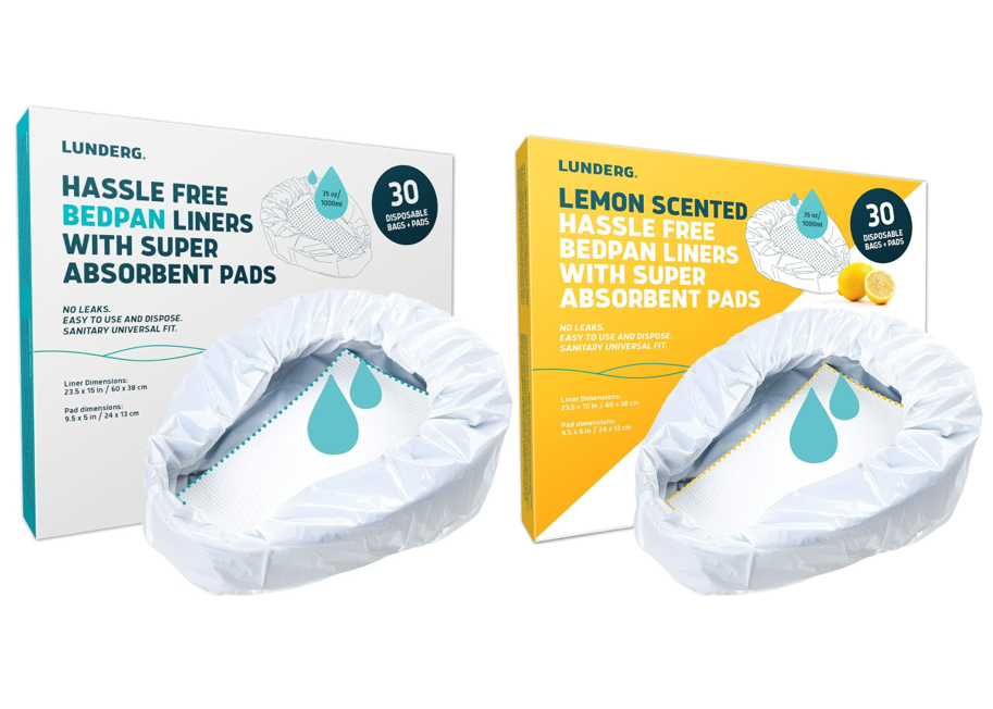 Lunderg Bedpan Liners with Super Absorbent Pads