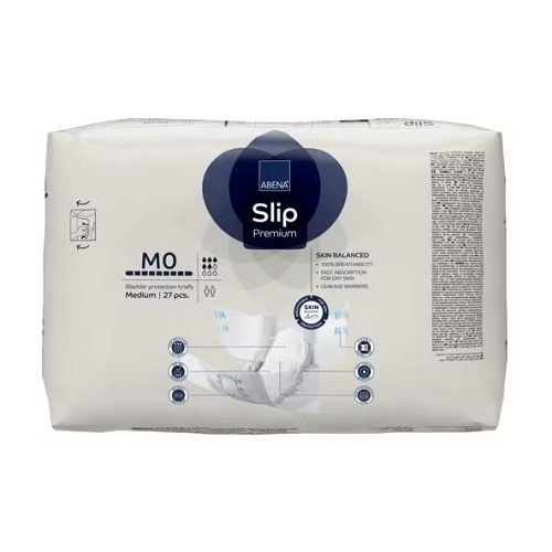 The ABENA M0 brief packaging rear.