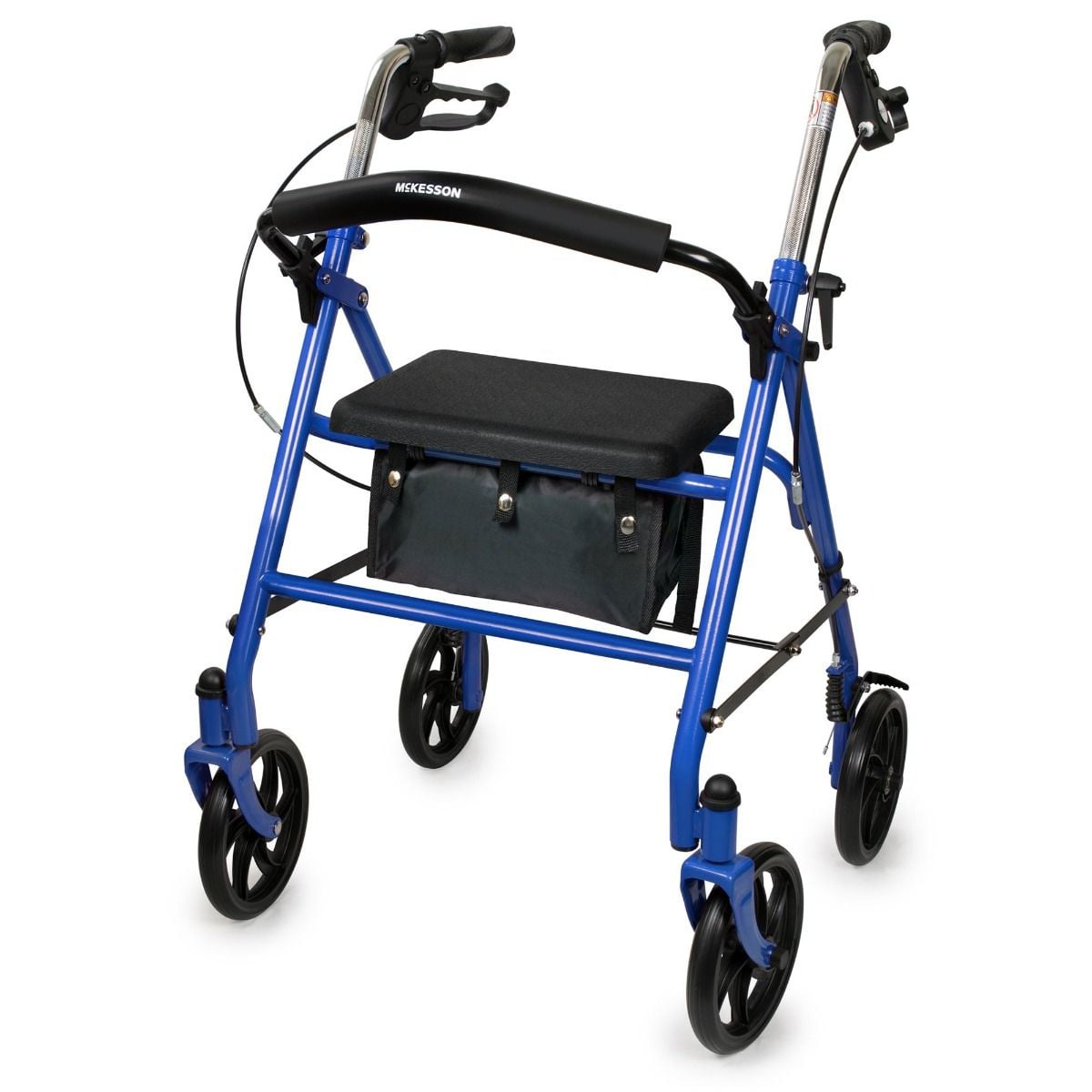 McKesson Four Wheel Rollator Walker w/ Fold-Up Removable Back