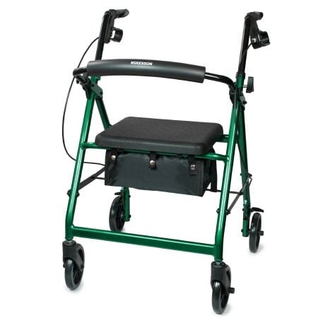Image 1 of McKesson 4 Wheel Aluminum Frame Folding Rollator