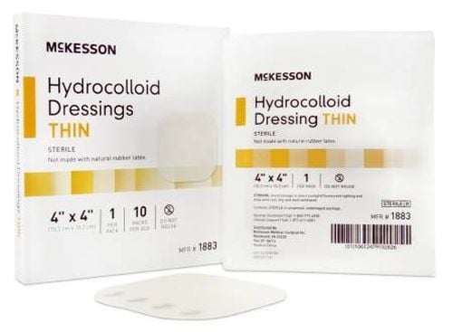Image 1 of McKesson 4 x 4 Inch Hydrocolloid Dressing - 1883 | Thin, Sterile
