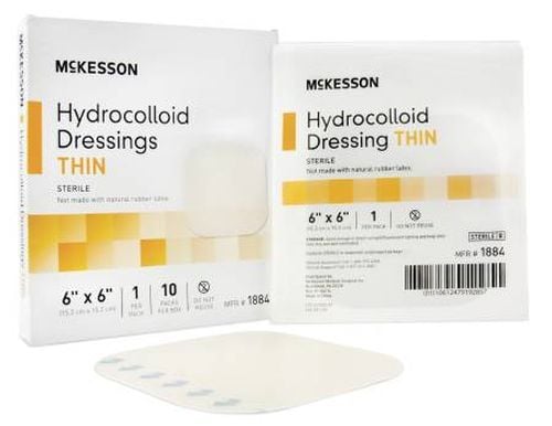 Image 1 of McKesson 6 x 6 Inch Hydrocolloid Dressing - 1884 | Thin, Sterile