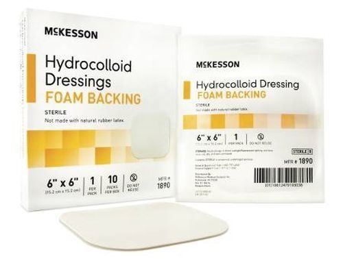 Image 1 of Mckesson 6 x 6 Inch Hydrocolloid Dressing with Foam Backing - 1890 | Sterile