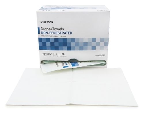 McKesson 25-515 Sterile Drape/Towel, Non-Fenestrated, 18 x 26 Inch