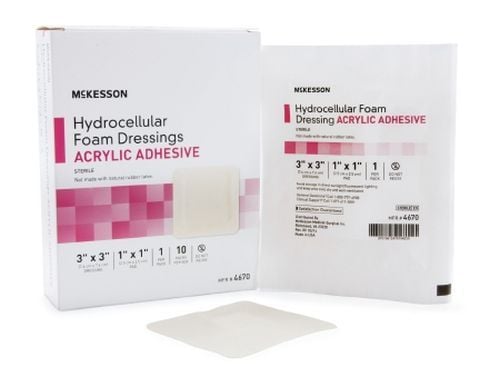 Image 1 of Mckesson 4670 Hydrocellular Adhesive Foam Dressing Acrylic Adhesive 3 x 3 Inch - Sterile