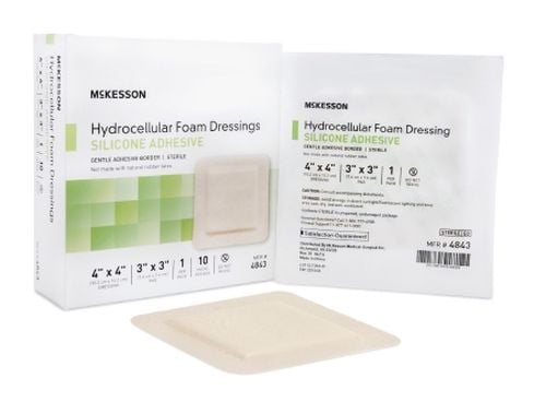 Image 1 of McKesson Hydrocelluar Adhesive Foam Dressing 4 x 4 Inch - Sterile