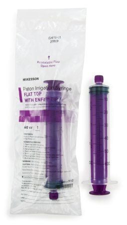 McKesson Enteral Feeding 60 mL Piston Irrigation Syringe w/ Enfit Tip