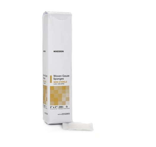 McKesson 22122000 Woven 2 x 2 Inch Gauze Sponges 12-Ply | Vitality