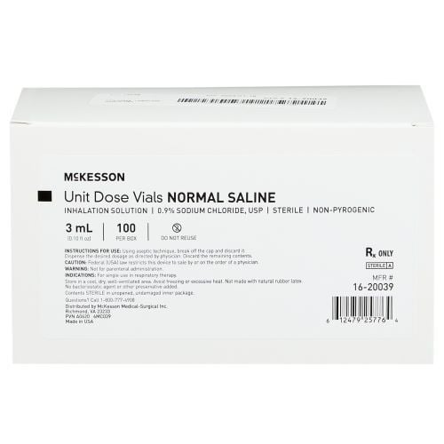 McKesson Unit Dose Vials Normal Saline Packaging