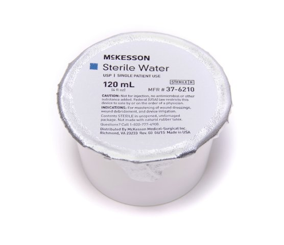 Mckesson 120 mL Foil Lidded Cup Sterile Water