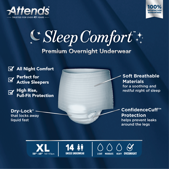 Image 3 of Attends Sleep Comfort Premium Overnight Underwear - S-2XL