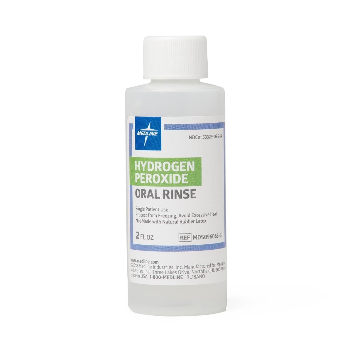 Medline Hydrogen Peroxide Oral Rinse, 1.5%, 2 oz. - MDS096065HPH