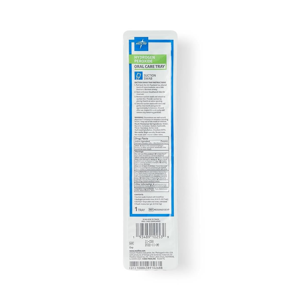 Medline Standard Suction Swab Kit with Hydrogen Peroxide - MDS096513HPH