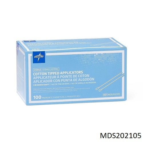 Medline 3 Inch, Wood Shaft, 2/Inner Pack