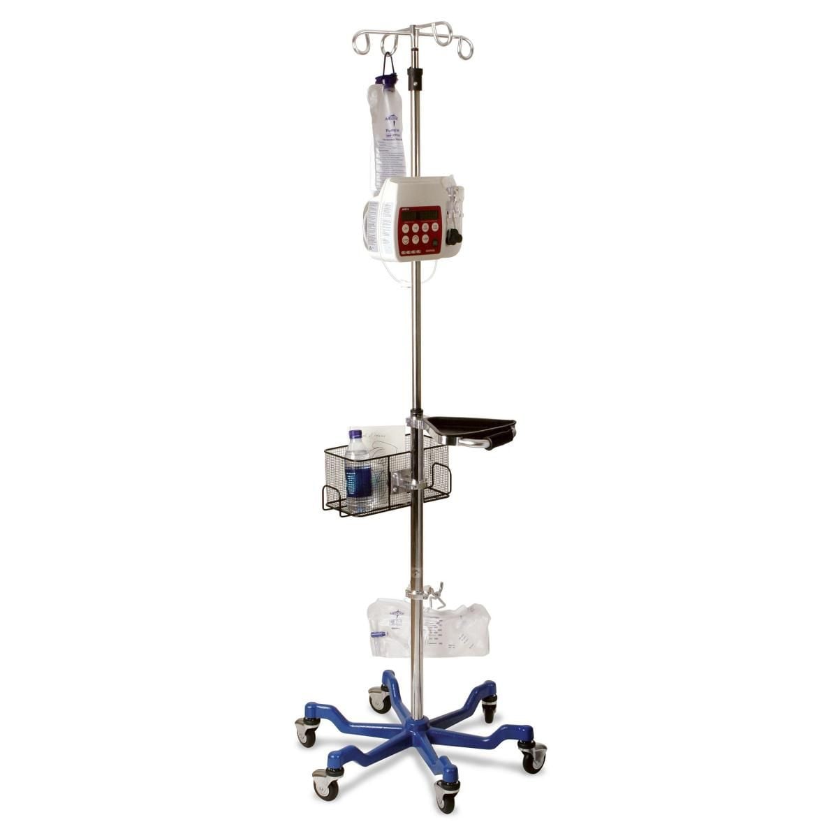medline 6-leg heavy-duty iv poles and accessories
