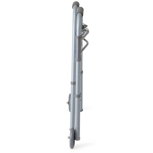 Image 3 of Medline Two-Button Youth Folding Walkers with 5" Wheels, For Users 4'6" to 5'5"