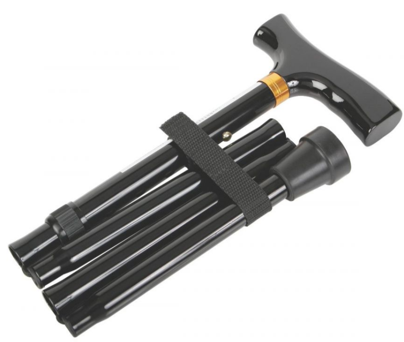 Image 3 of Medline Folding Aluminum T-Handle Cane