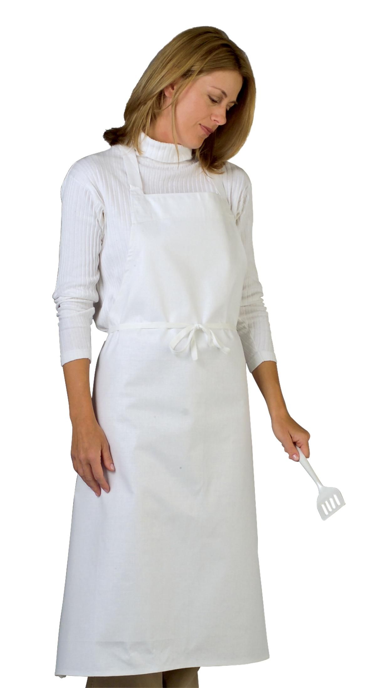 Medline Long Length Bib Aprons, White