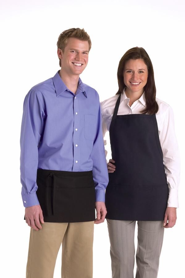 Medline Bib Aprons with Pockets, Navy - MDT7700473NS
