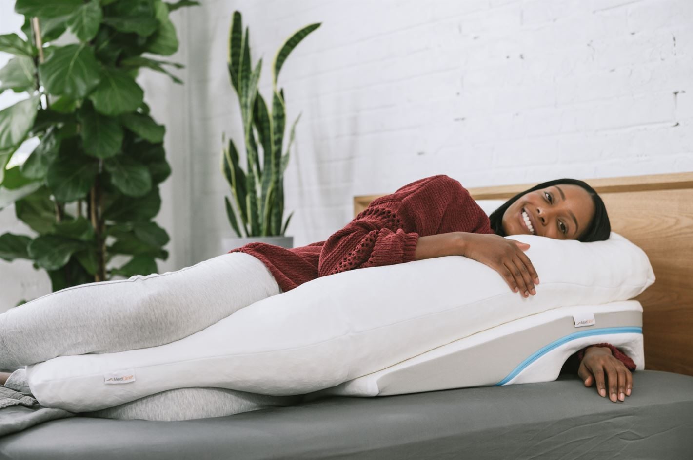 Woman Using Shoulder Relief Wedge