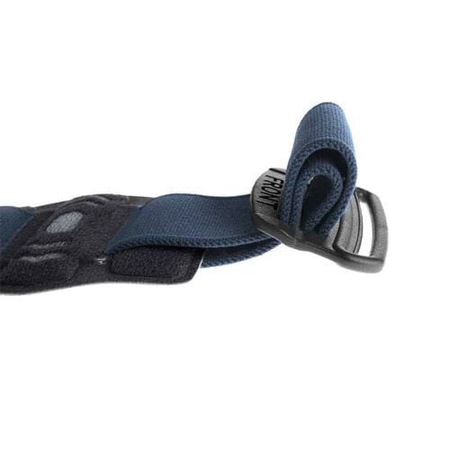 A close-up of one of the brace's front straps.