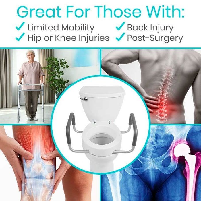 Toilet Seat Risers with Arms Application